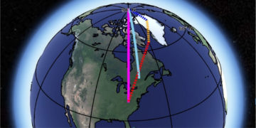 La tierra no es una esfera, cuando gira sobre su eje, una línea imaginaria que pasa a través de los polos norte y sur, se desvía y se tambalea. Crédito: NASA / JPL-Caltech